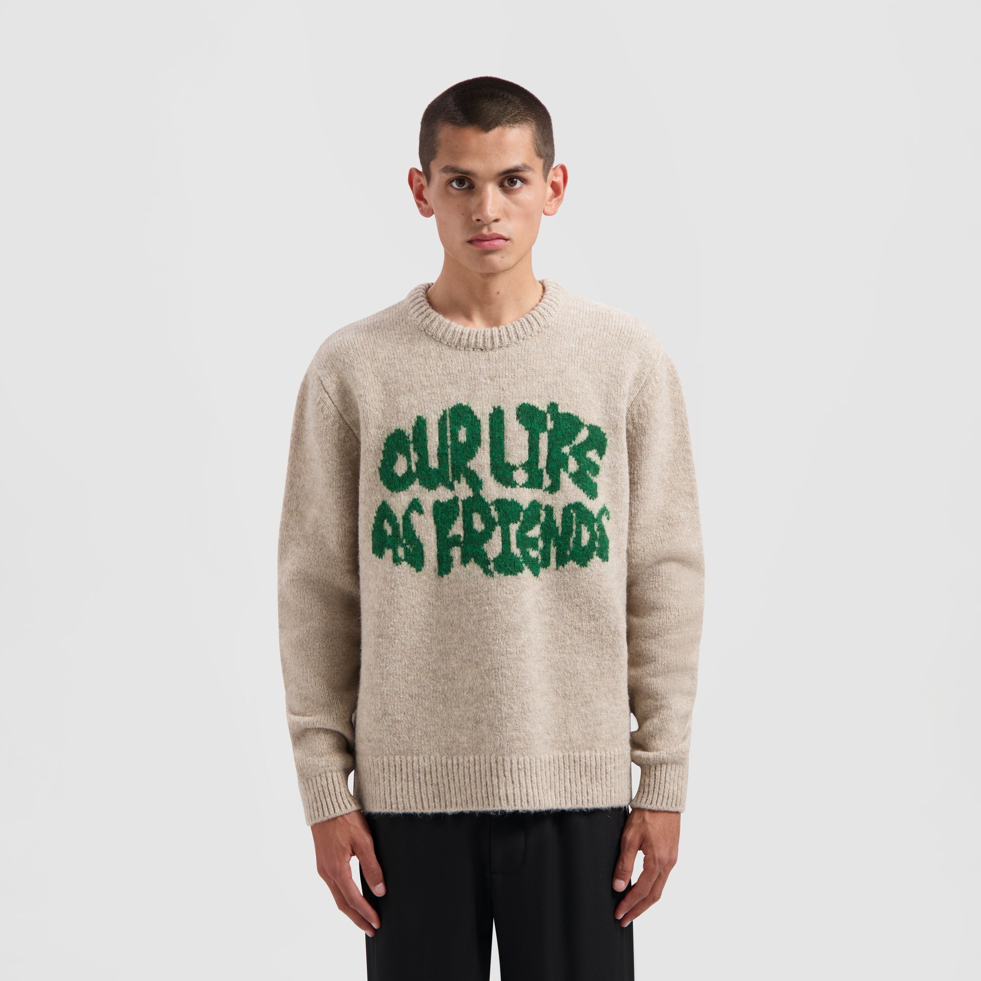 Stencil Knitted Crewneck - Off White