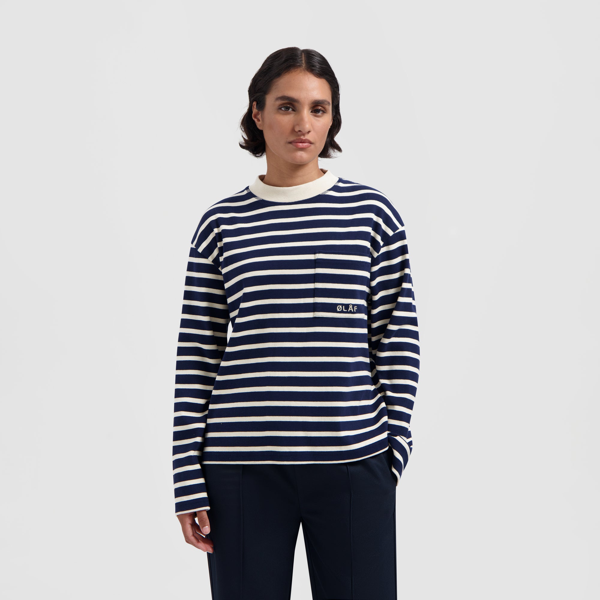 WMN Stripe Sweatshirt - Navy / Off White