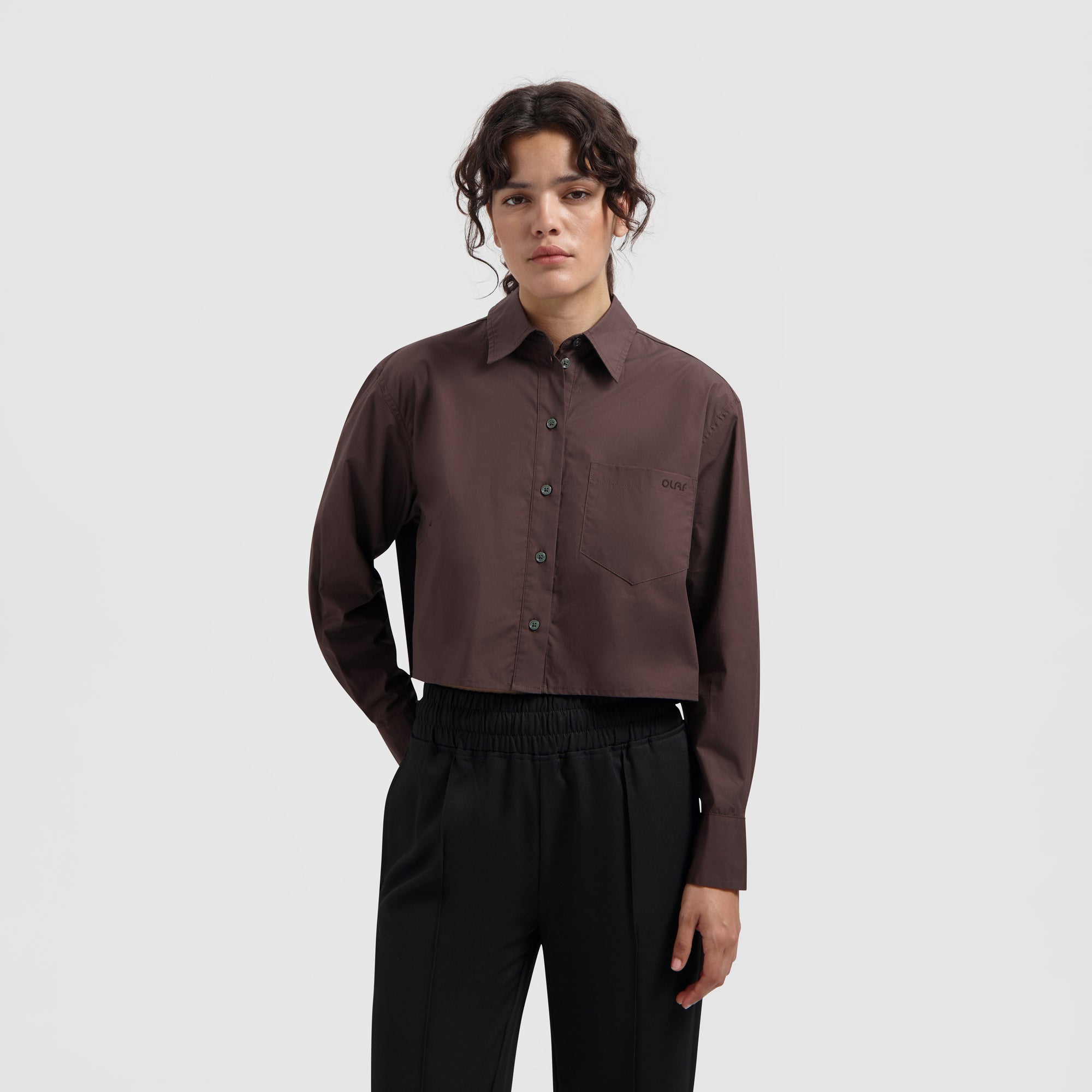 WMN Crop Shirt - Chocolate