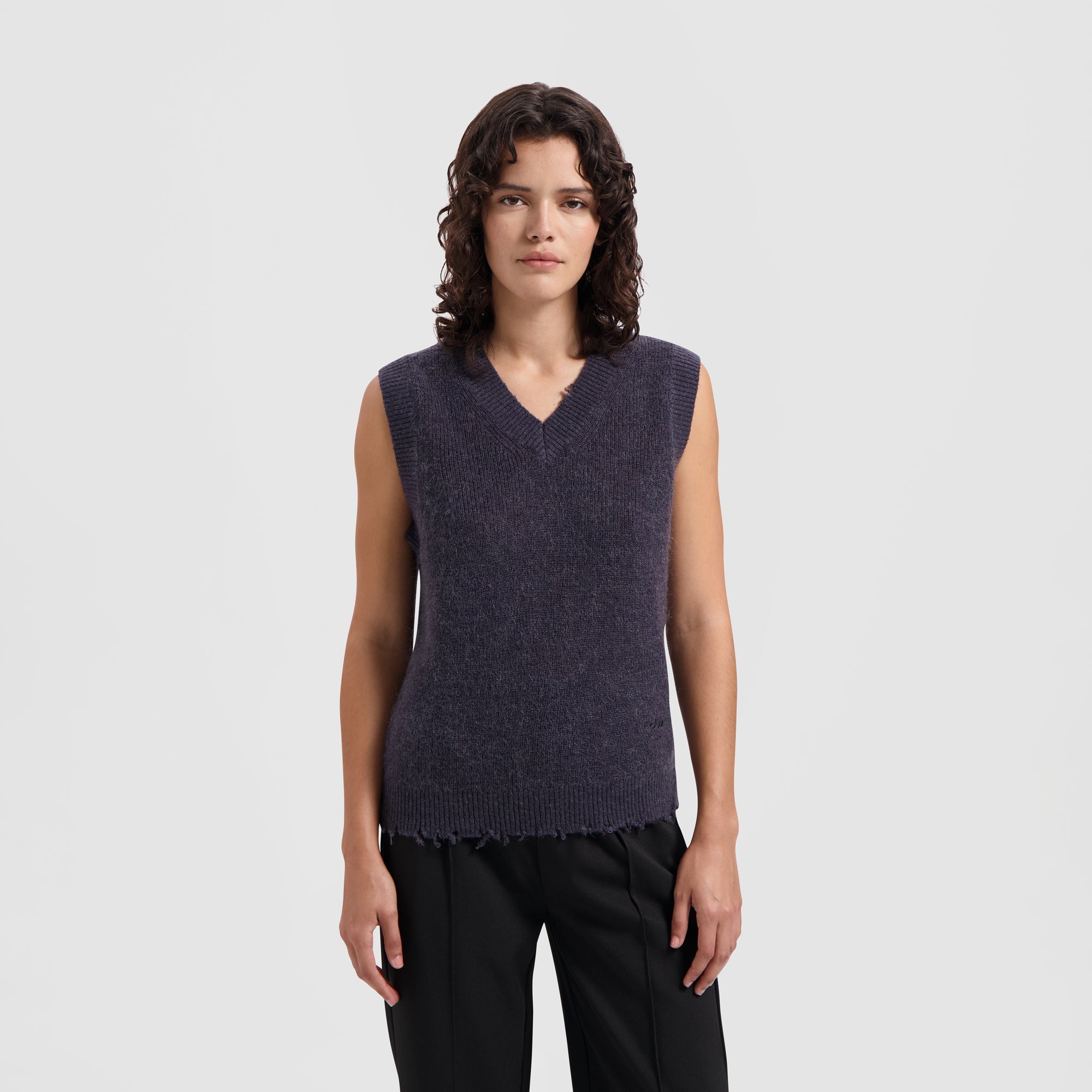 WMN Mohair Knitted Vest - Grey