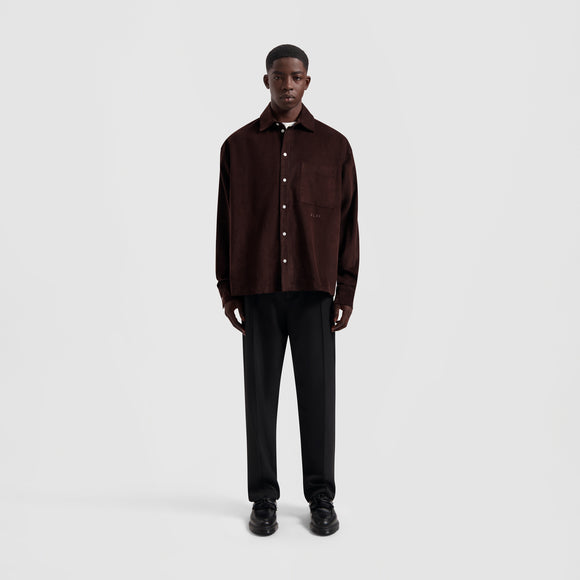 Corduroy Boxy Shirt - Brown