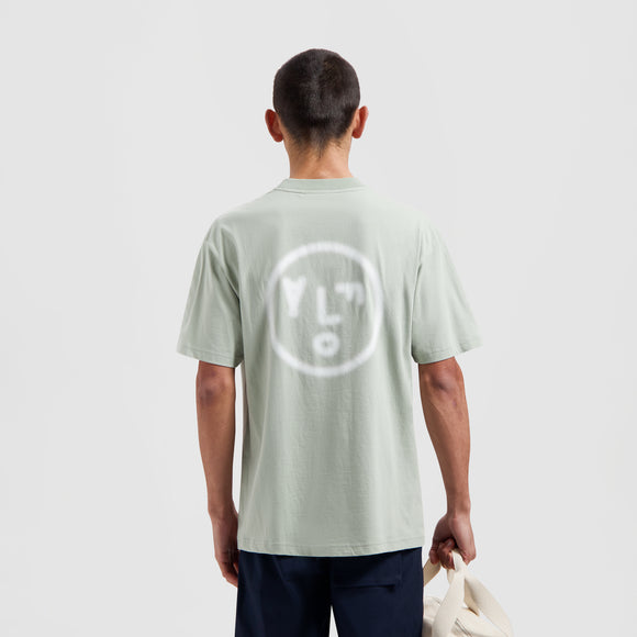 Pixelated Face Tee - Pale Green