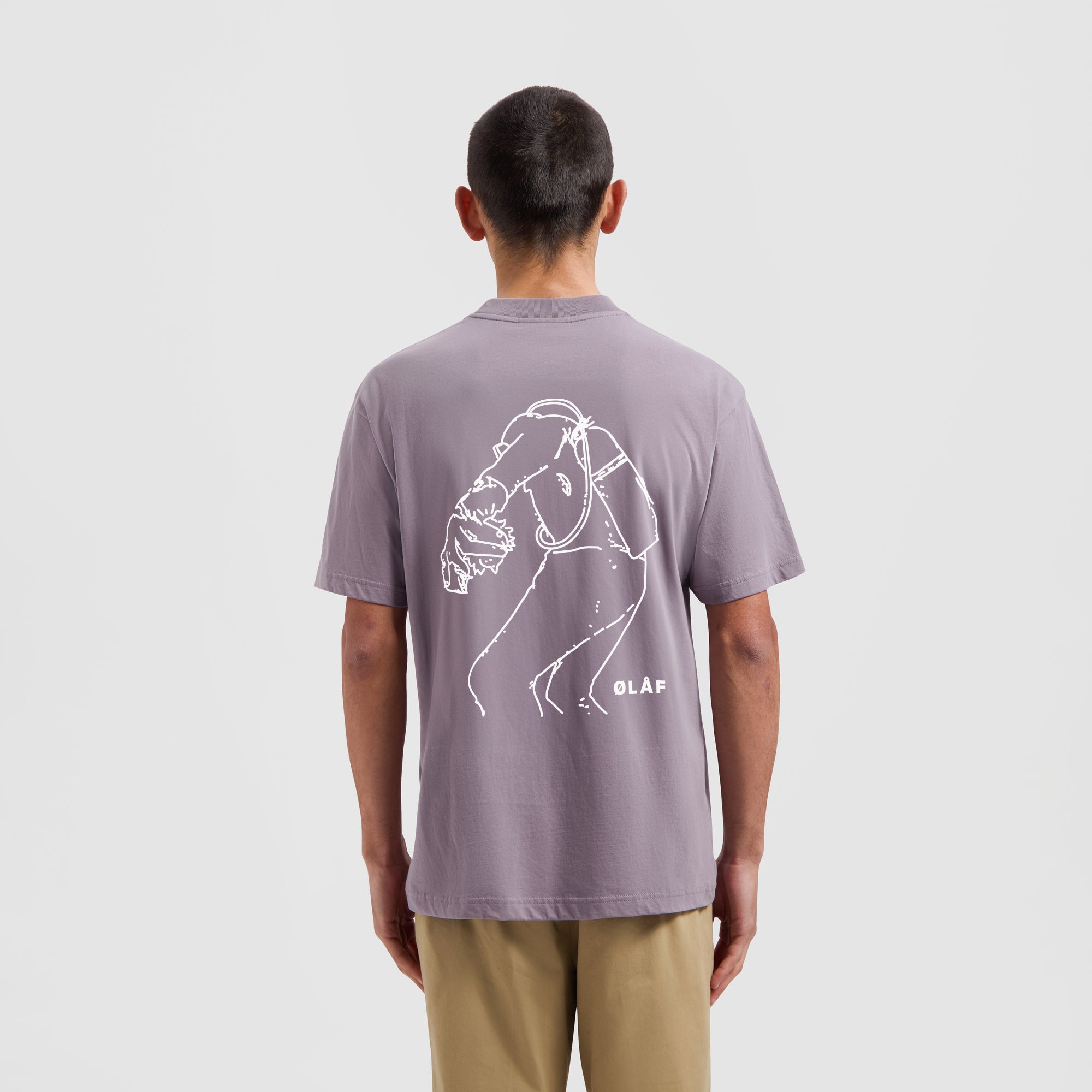 Diver Outline Tee - Stone Grey
