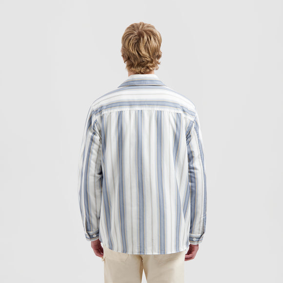 Stripe Padded Overshirt - White / Blue