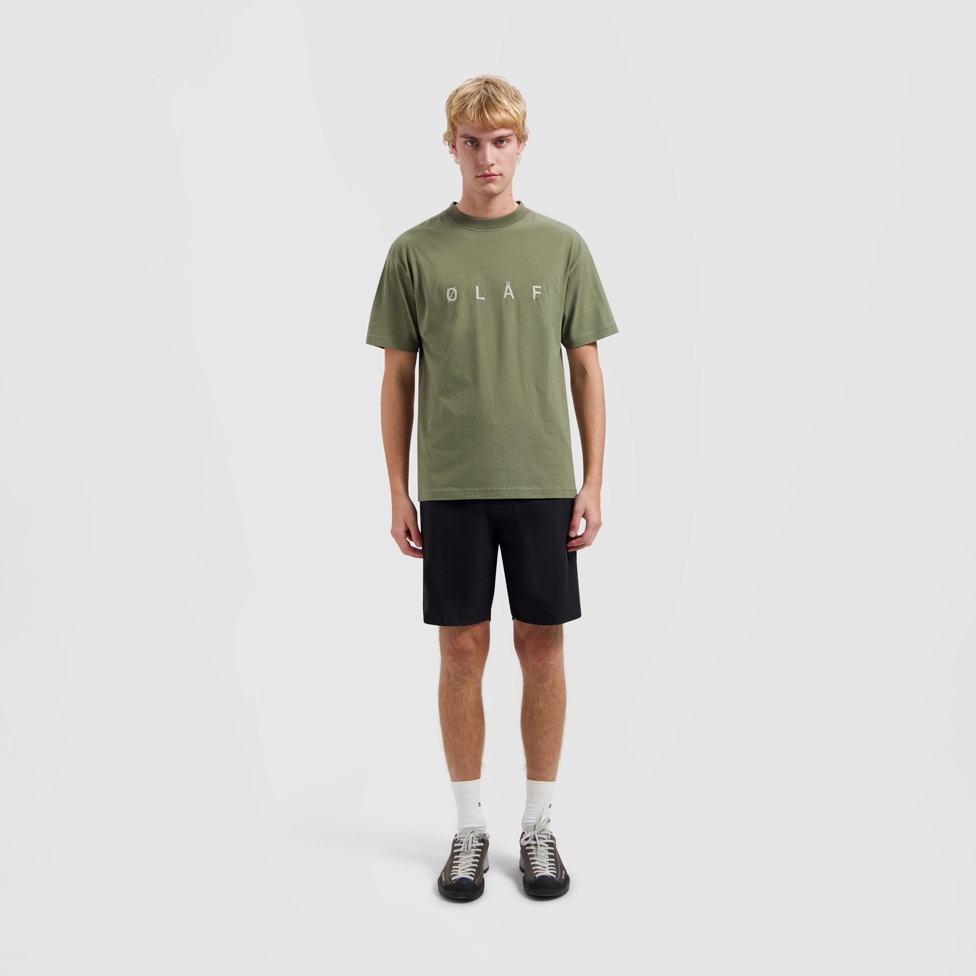 Sans Embroidered Tee - Pewter Green – ØLÅF