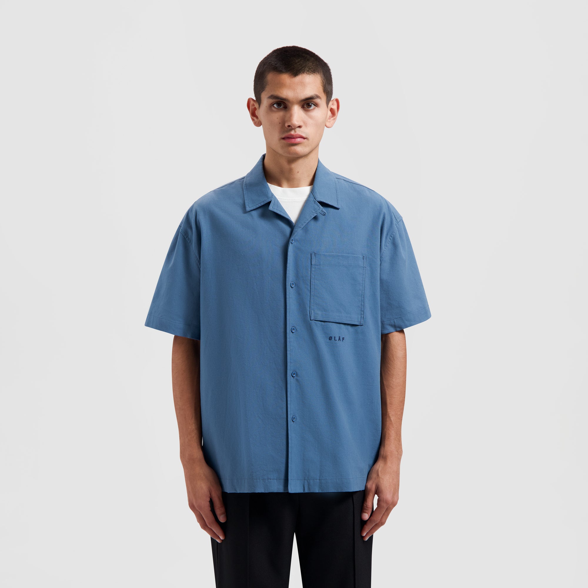 Cotton Linen SS Shirt - Ocean Blue – ØLÅF