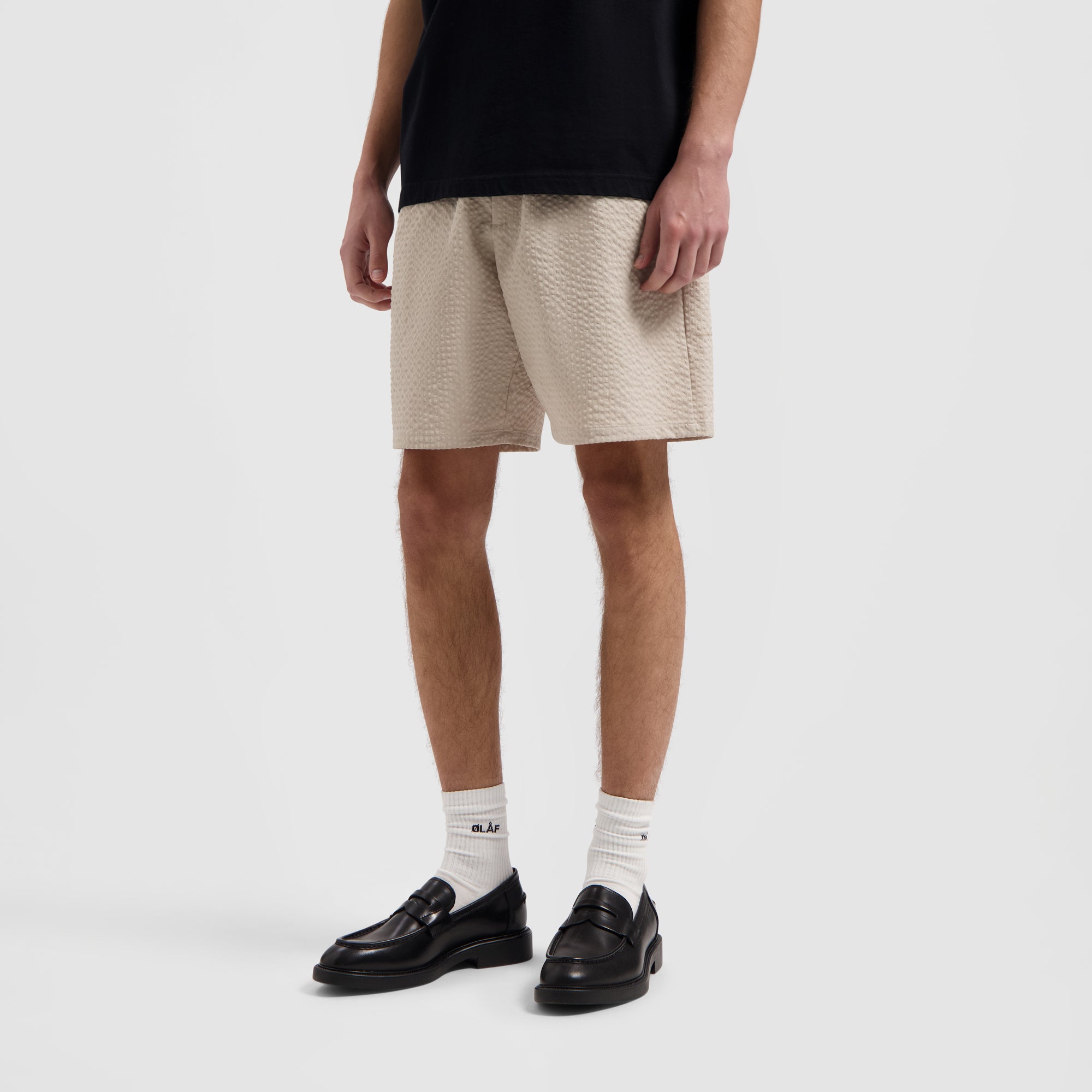 Seersucker Shorts - Cement
