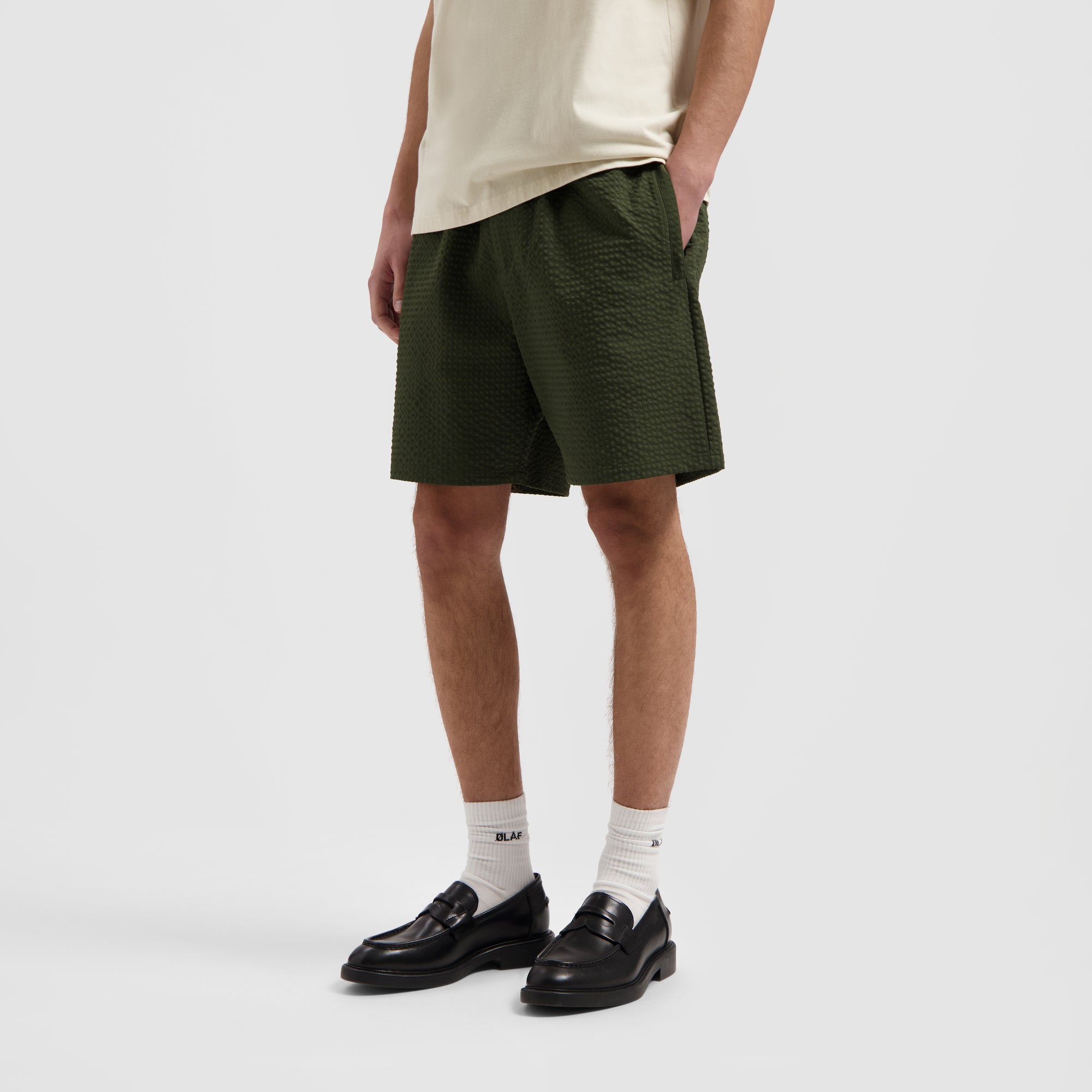 Seersucker Shorts - Dark Green