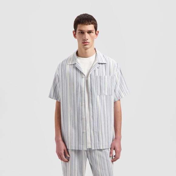 Stripe Shirt SS - Blue / White