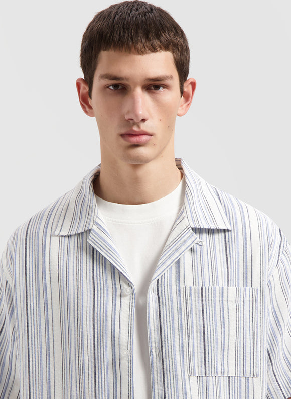 Stripe Shirt SS - Blue / White