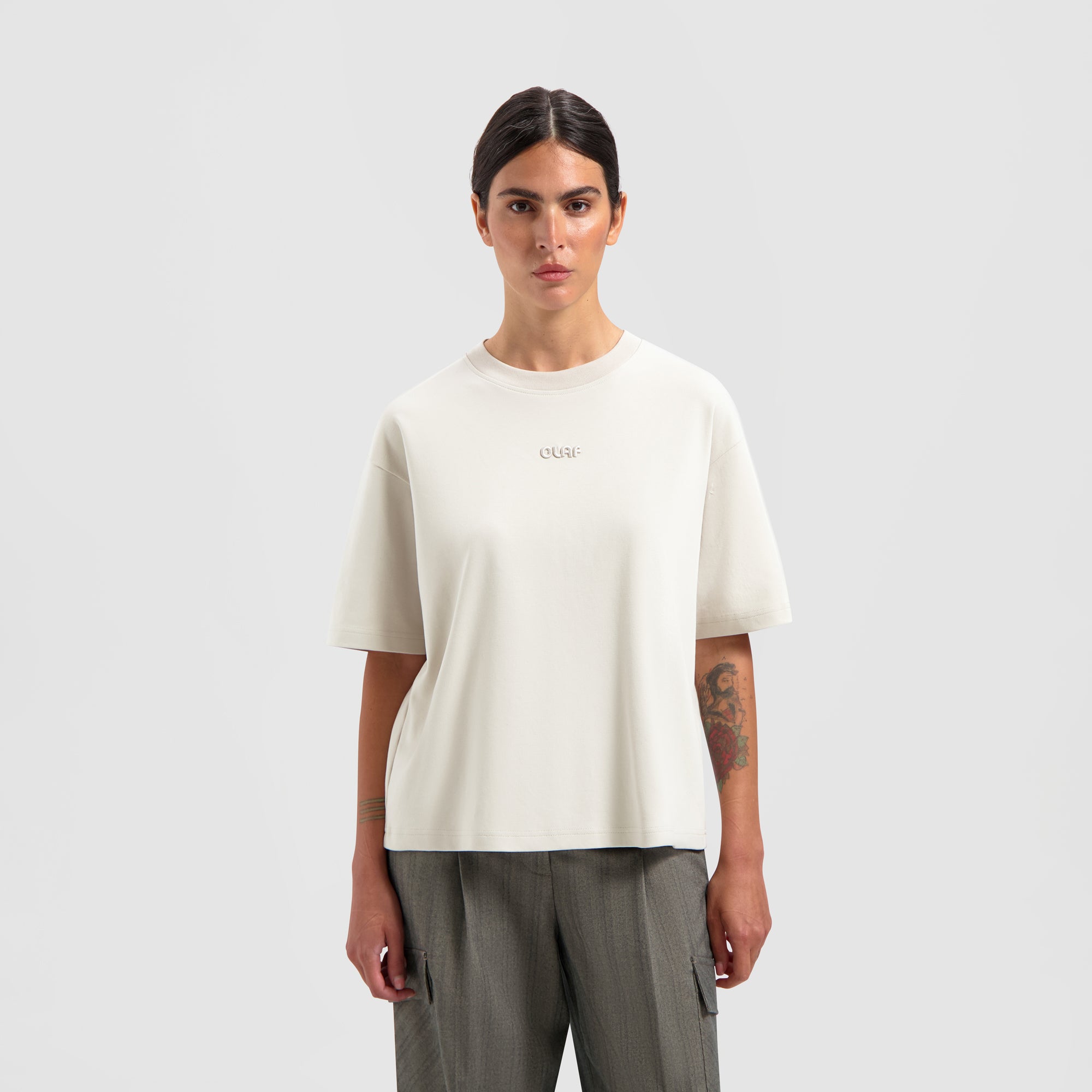 Interlock Boxy Tee - Cement – ØLÅF