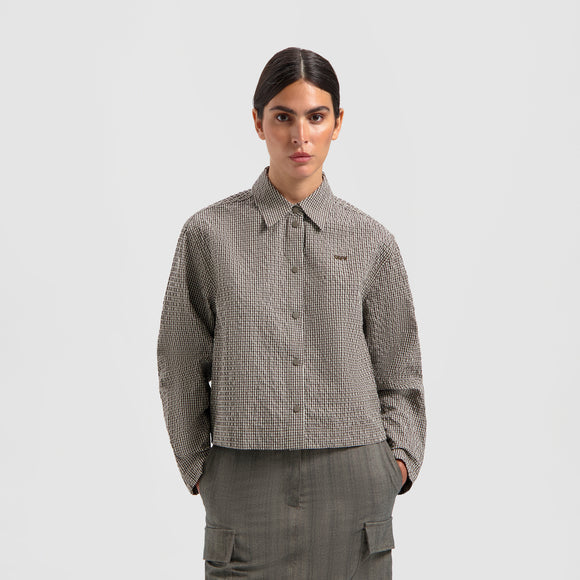 Cropped Overshirt - Brown