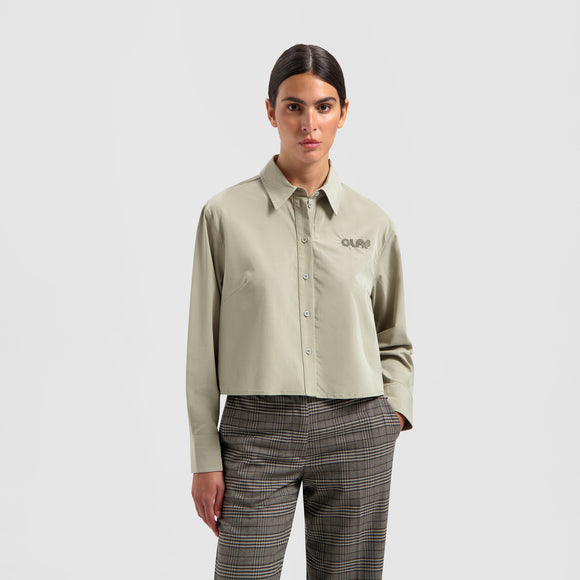 Cropped Shirt - Greige