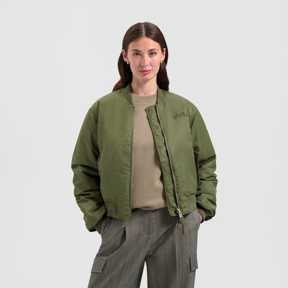 Reversible Bomber Jacket - Olive Green