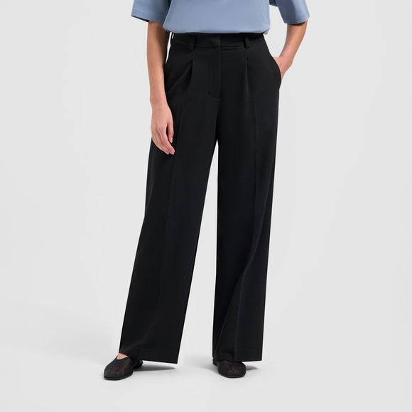 Tailored Wide Leg Pants - Black