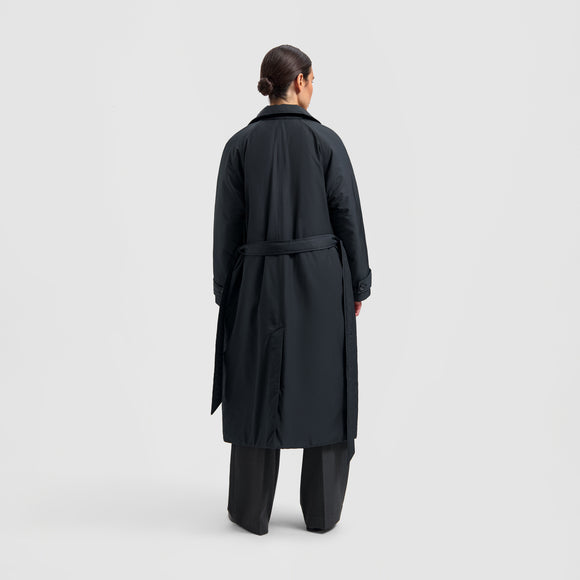 Padded Trench Coat - Black