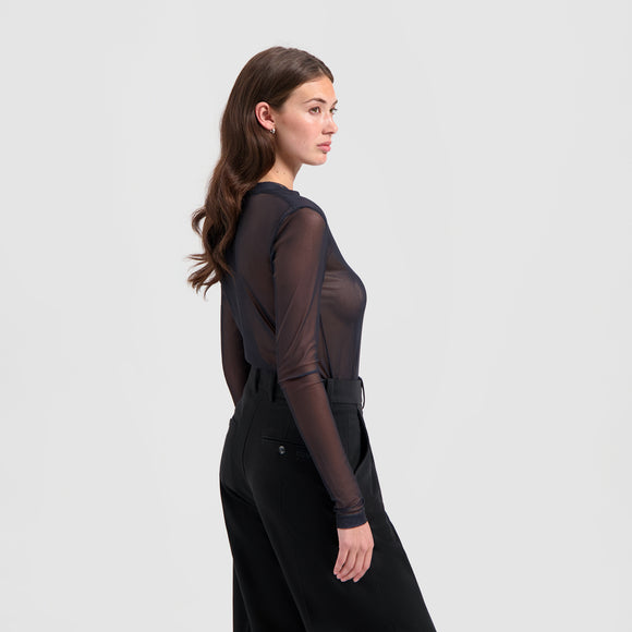 Mesh LS Top - Black