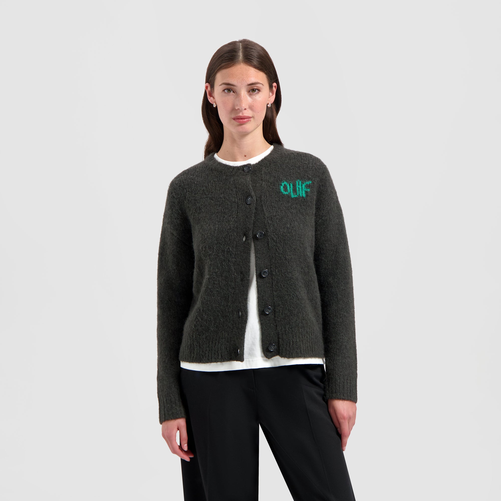 Grasshopper Knit Cardigan - Dark Brown