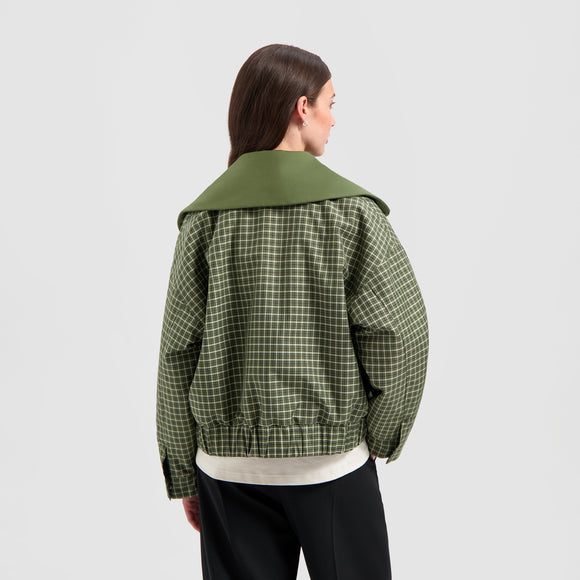 Checked Padded Jacket - Green