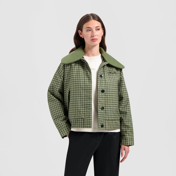 Checked Padded Jacket - Green