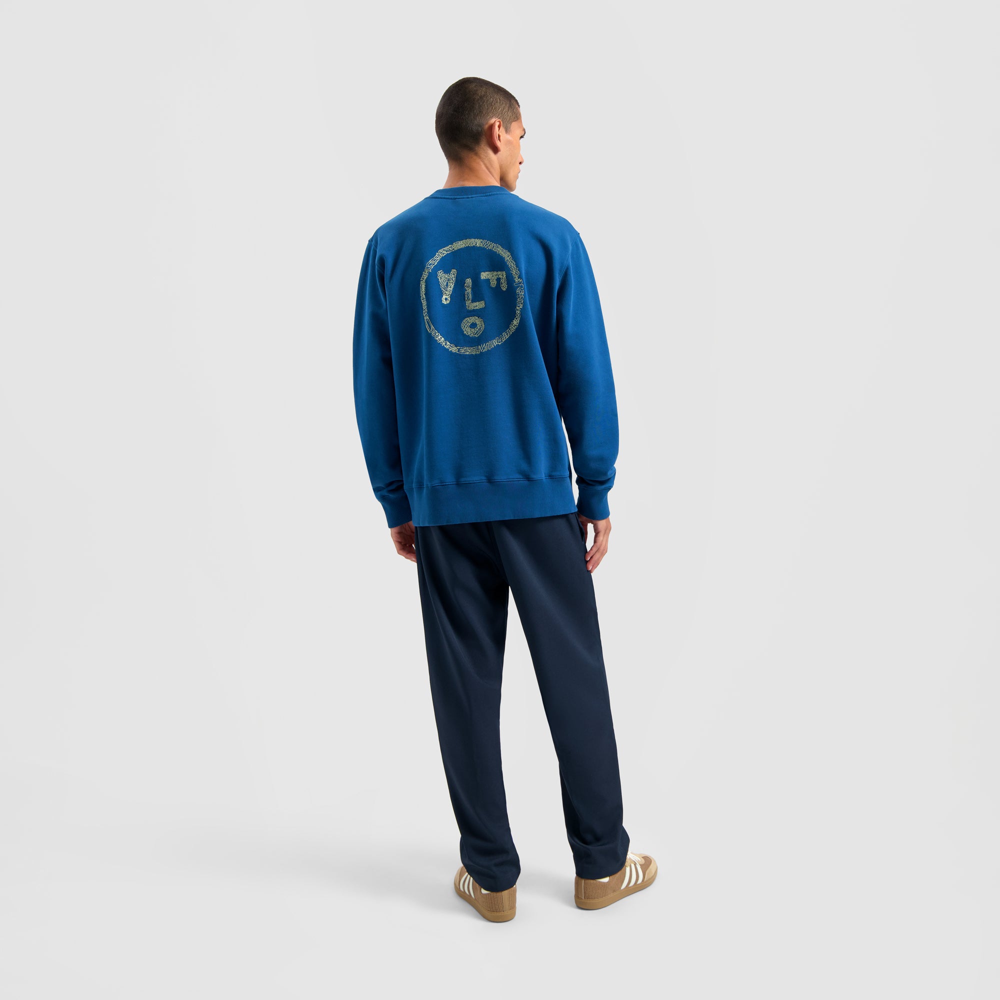 Scribble Face Crewneck - Neptunes Blue