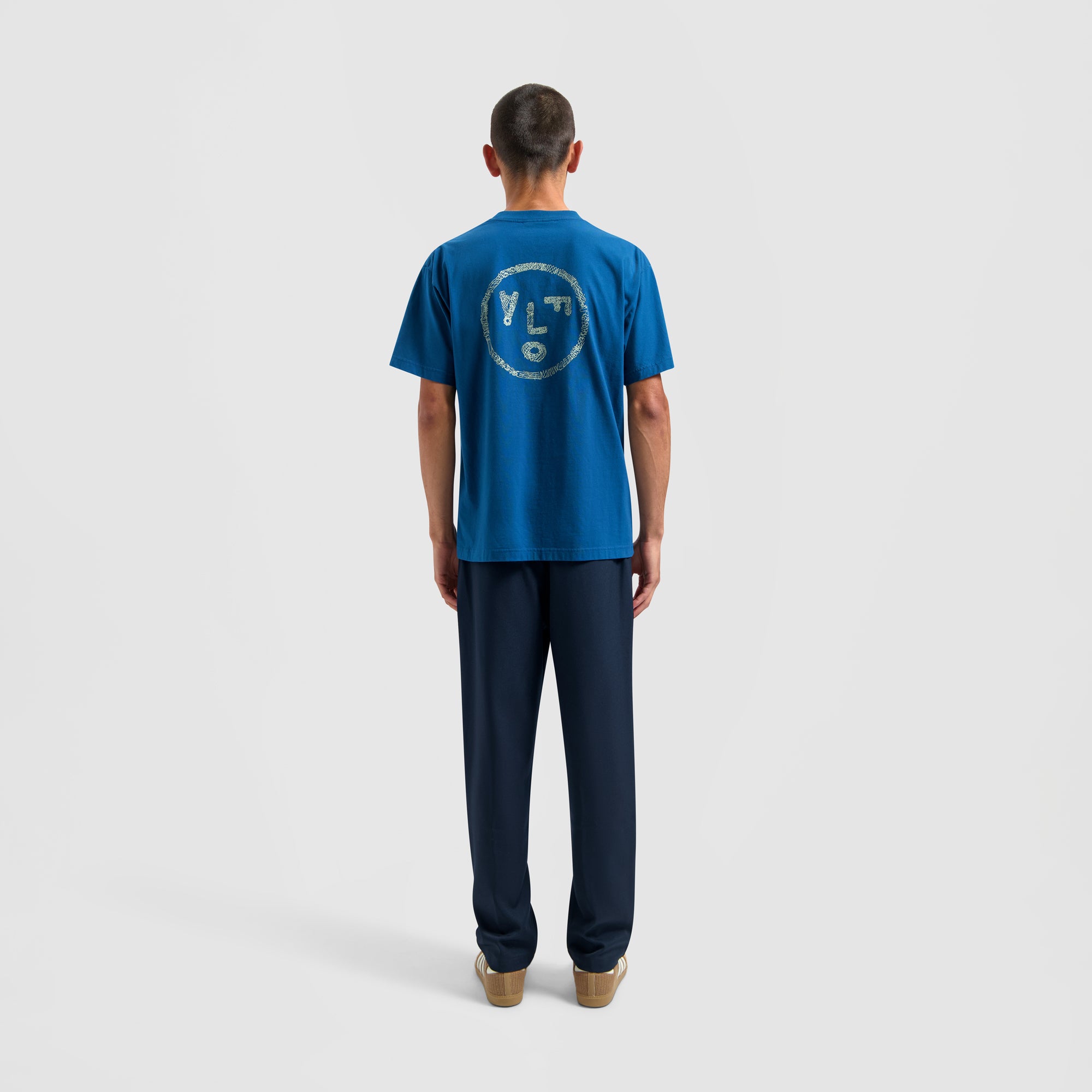 Scribble Face Tee - Neptunes Blue