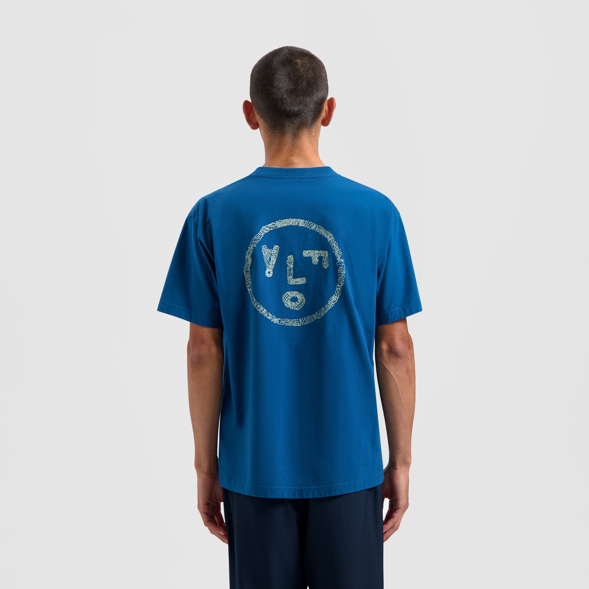 Scribble Face Tee - Neptunes Blue