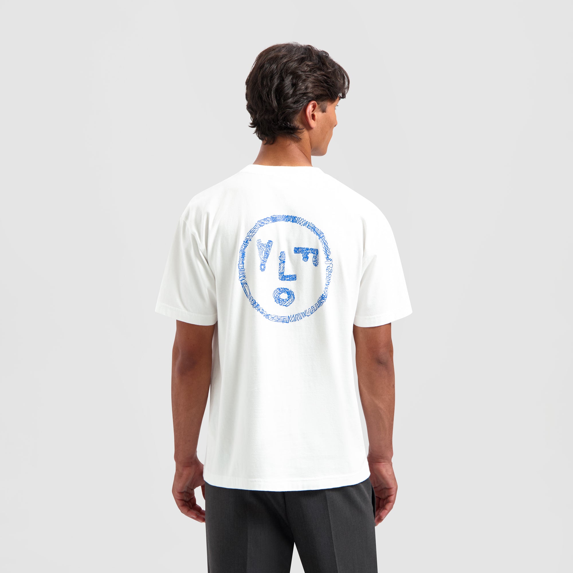 Scribble Face Tee - Optical White