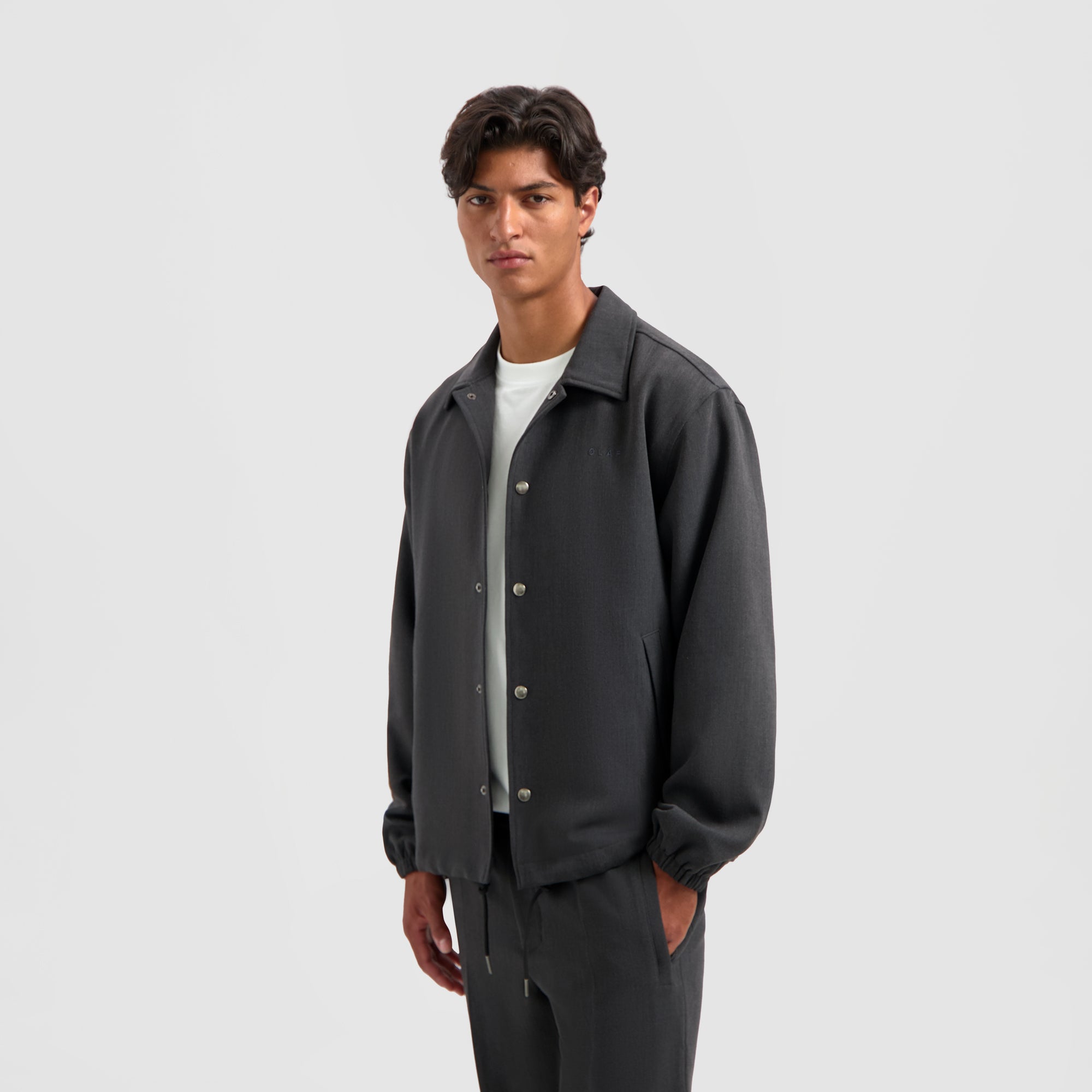 Tailored Coach Jacket - Grey Melange