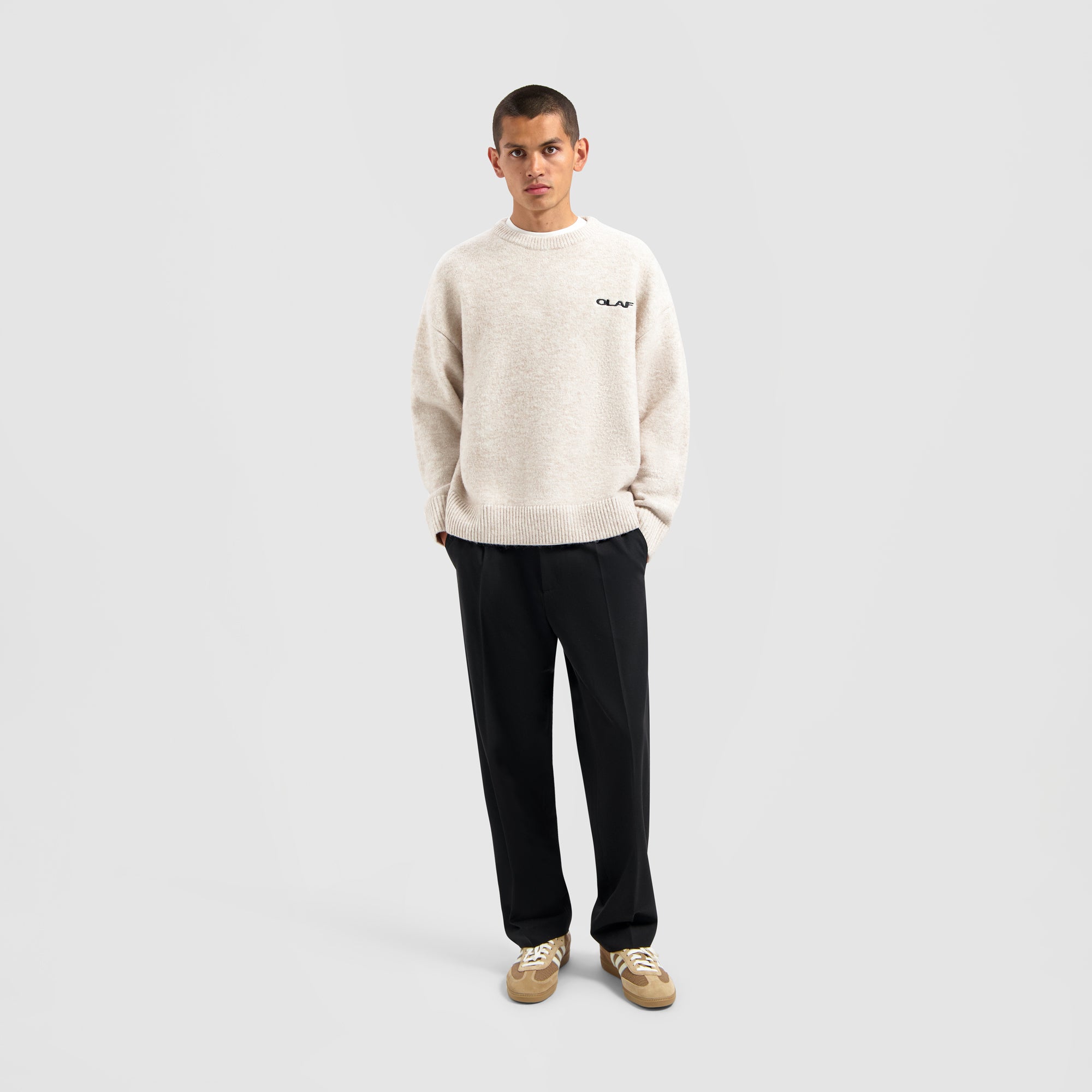 Drift Knitted Crewneck - Ecru Heather