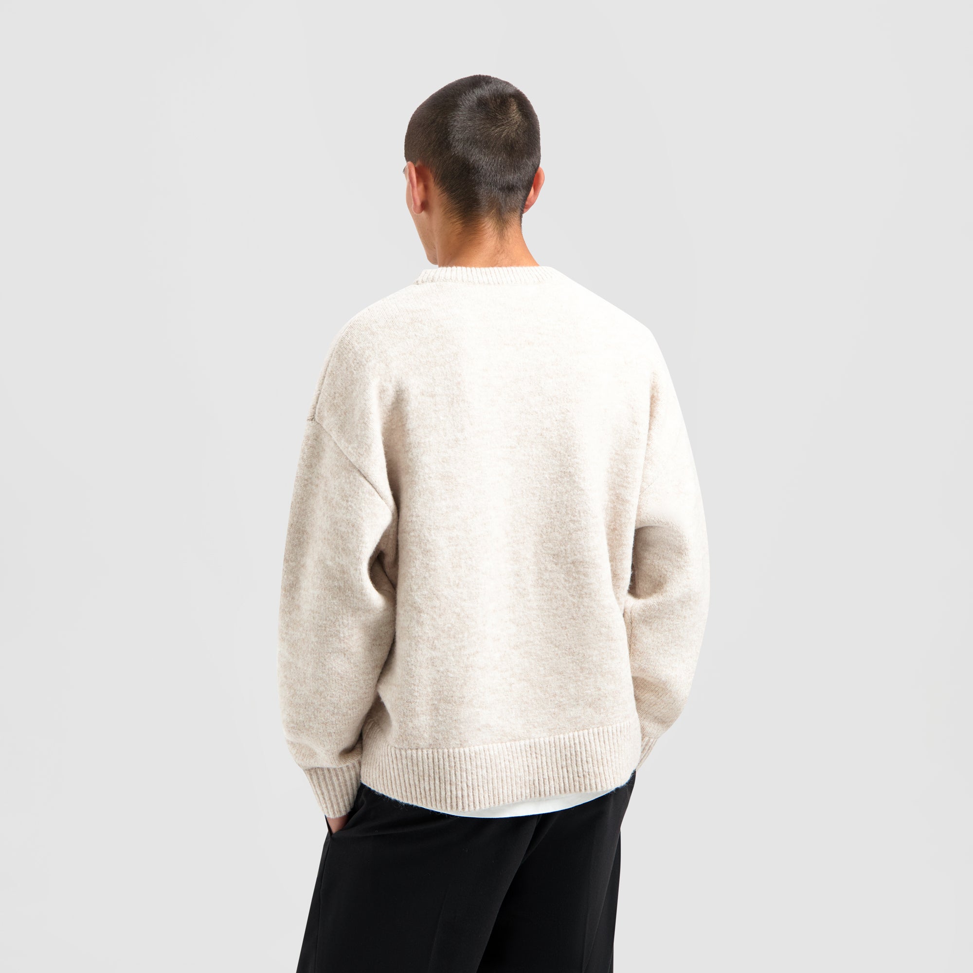 Drift Knitted Crewneck - Ecru Heather