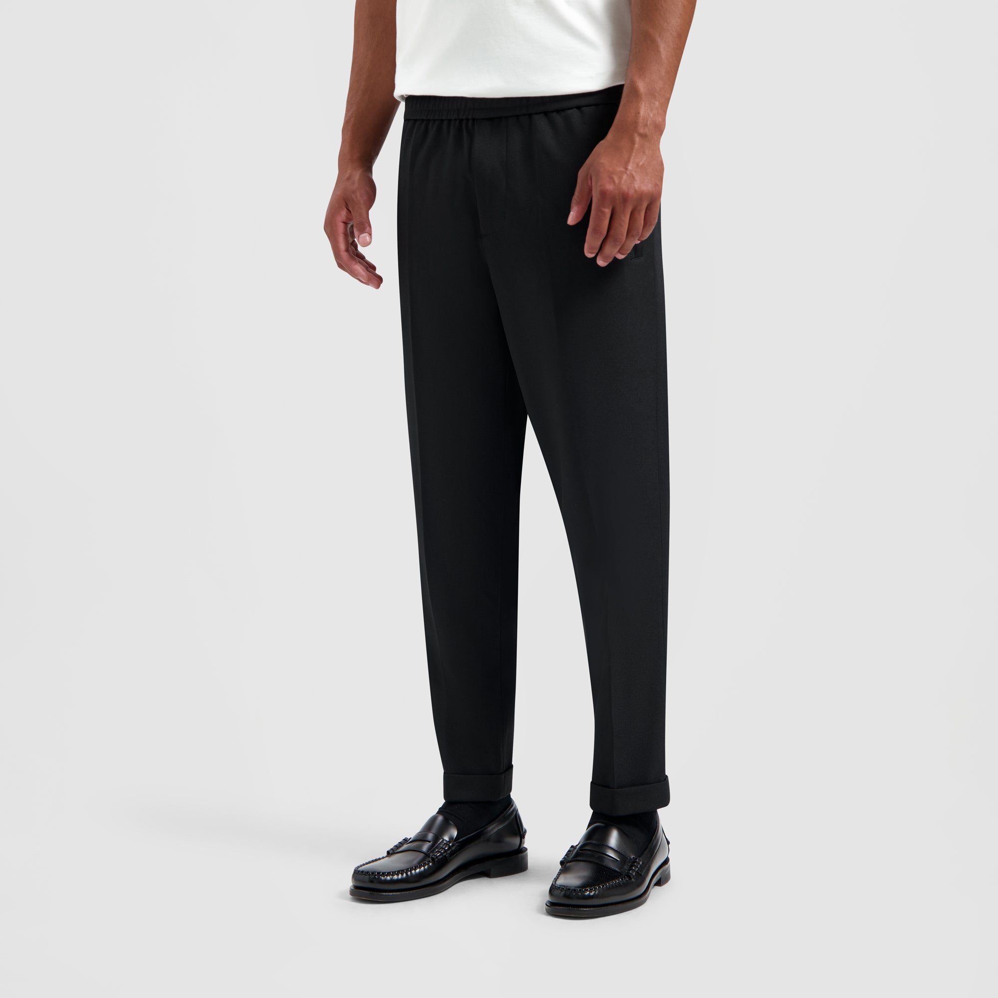 Slim Elasticated Trousers - Black