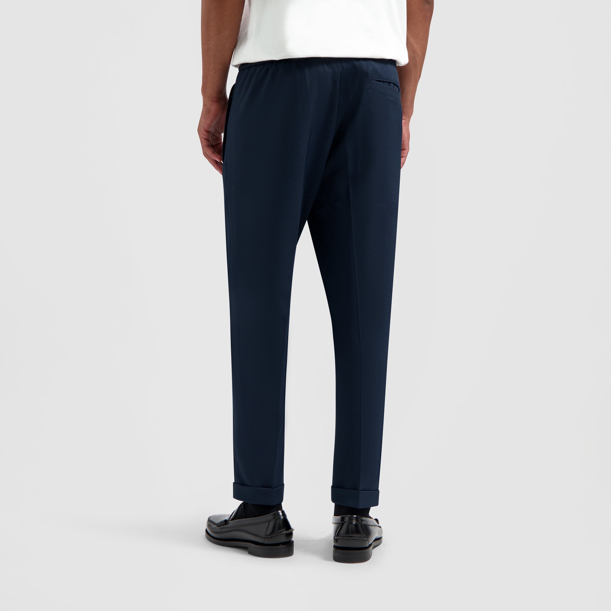 Slim Elasticated Trousers - Navy