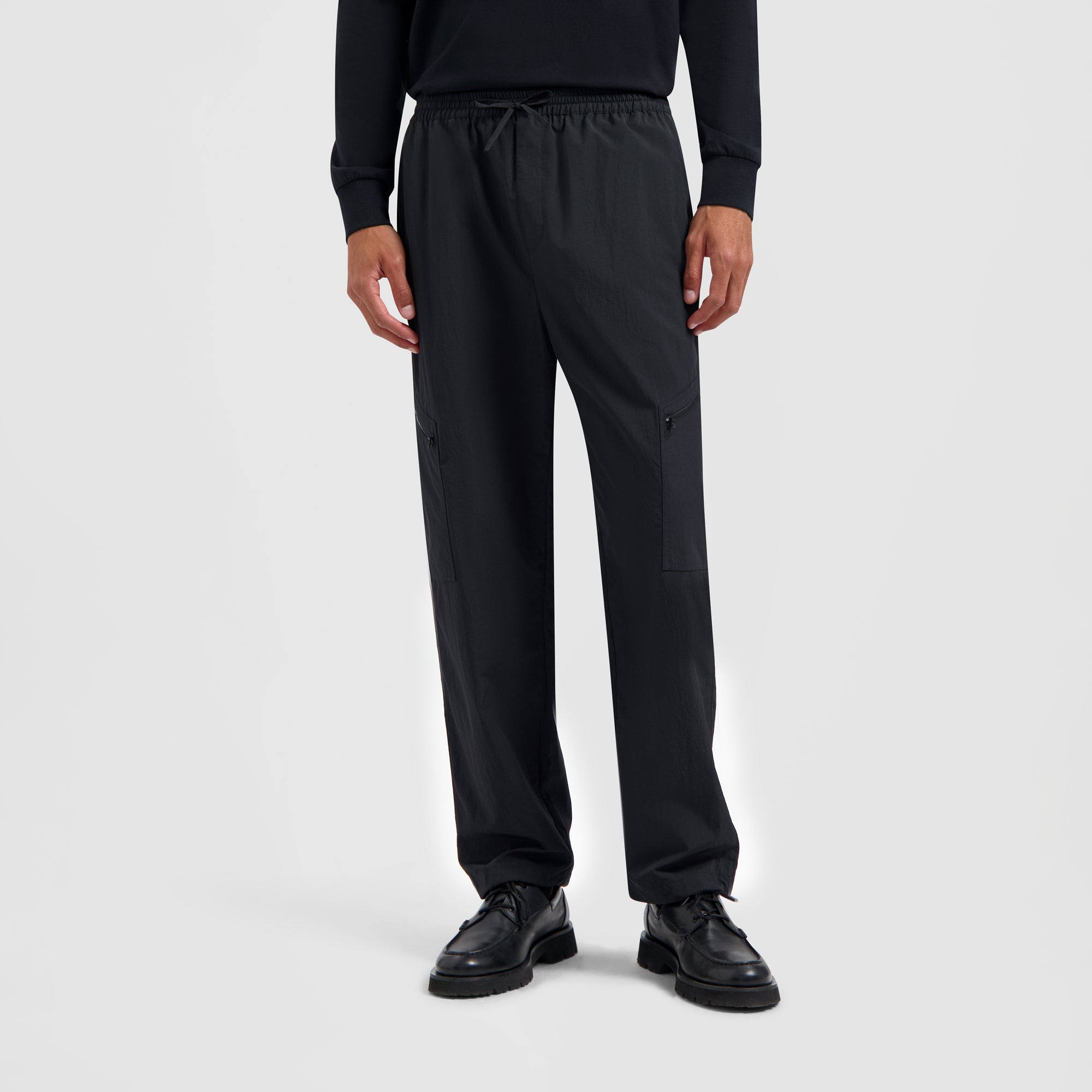 Nylon Track Pants - Black