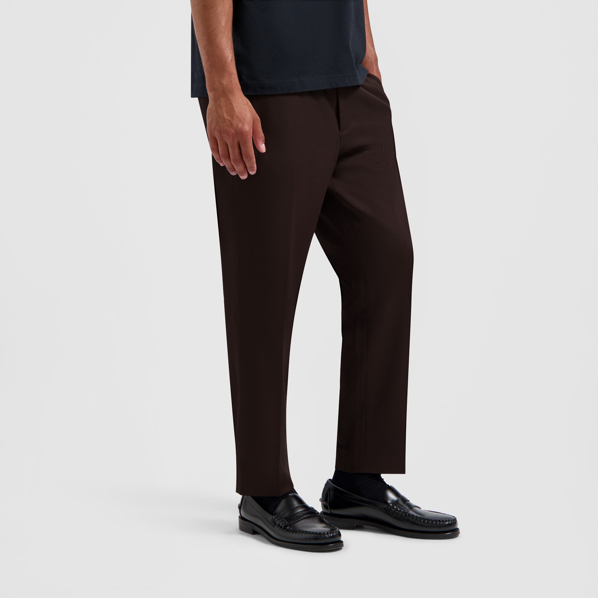 Slim Elasticated Pants - Dark Chocolate