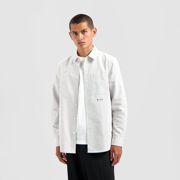 Stripe Oxford Shirt - Brown/White