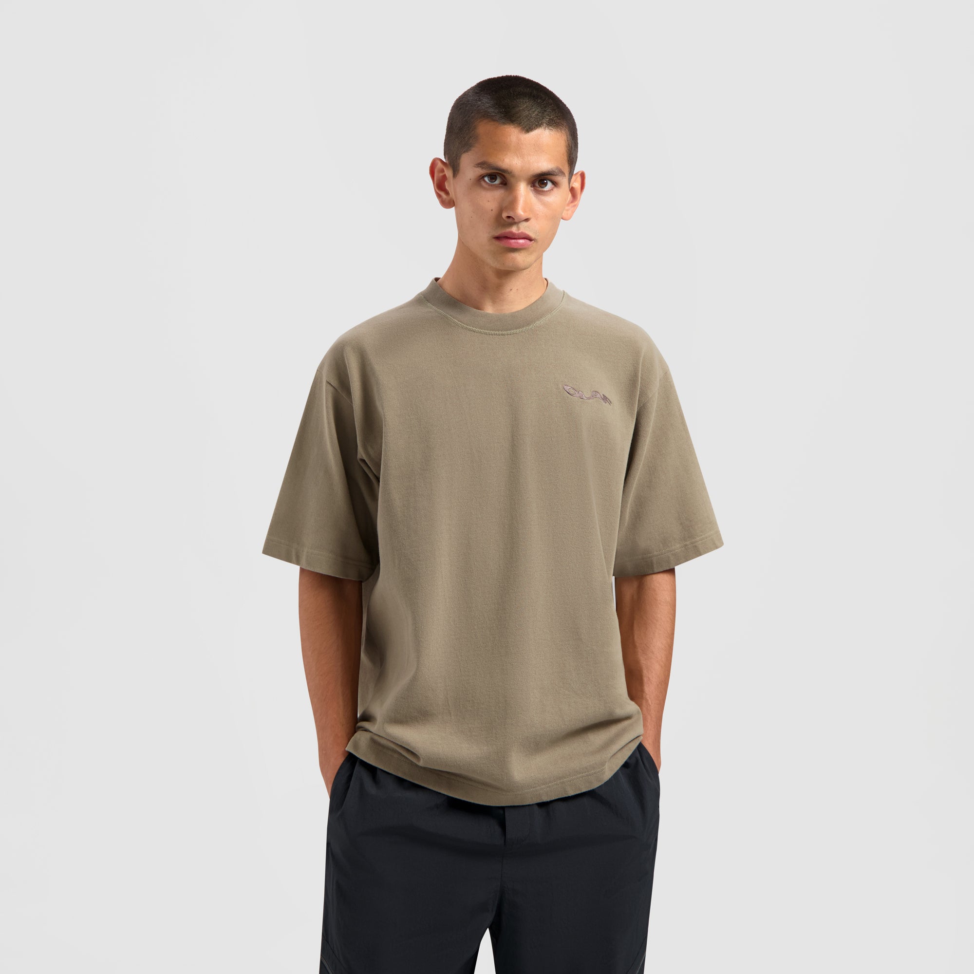 Wavy Drift Embro Tee - Cedar Brown