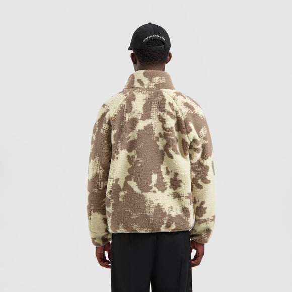 Pixel Fleece Jacket - Bark Brown