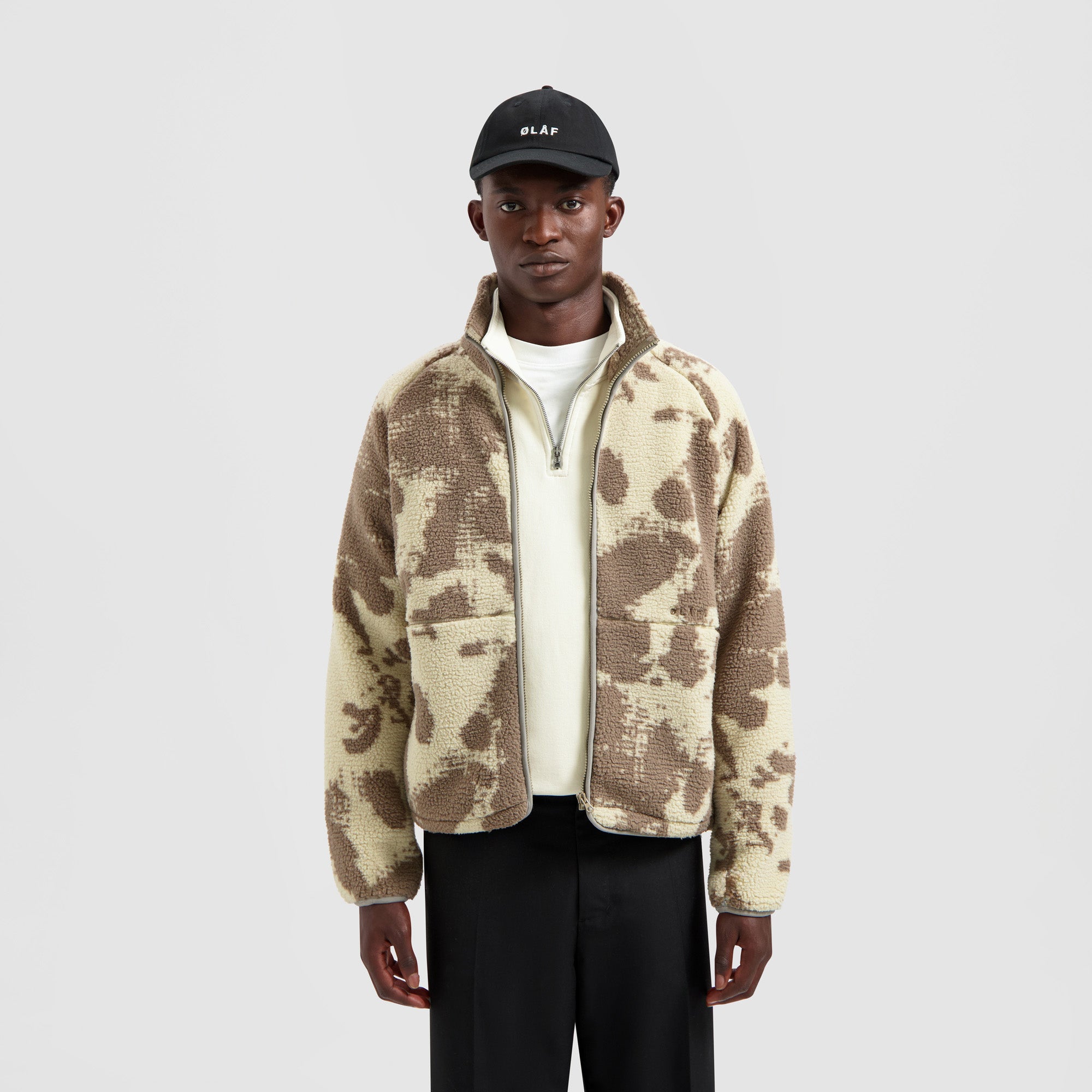 Pixel Fleece Jacket - Bark Brown