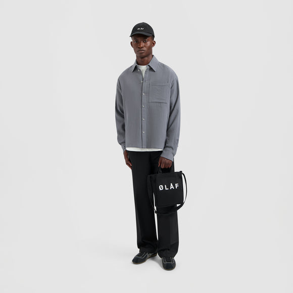 Double Faced Boxy Shirt - Grey