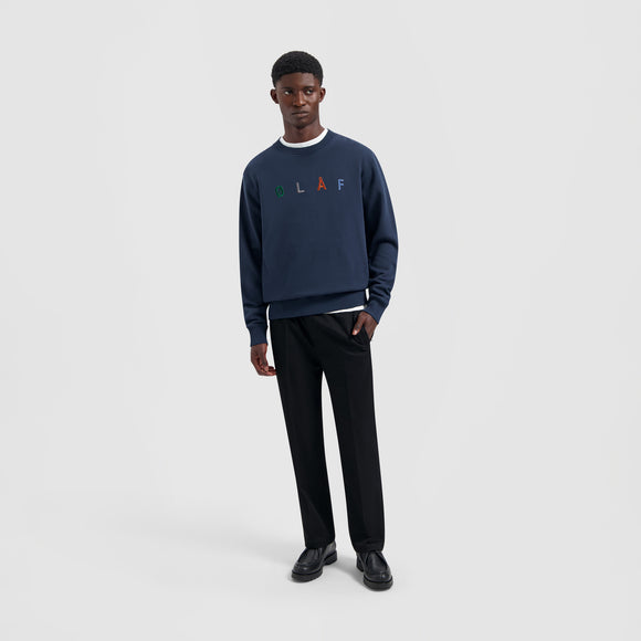 Sans Embro Crewneck - Navy