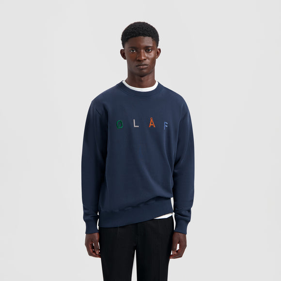 Sans Embro Crewneck - Navy