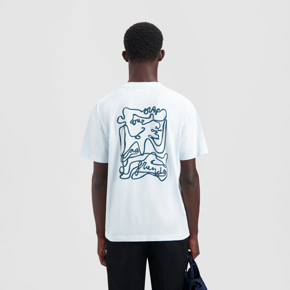 Script Tee - Light Blue