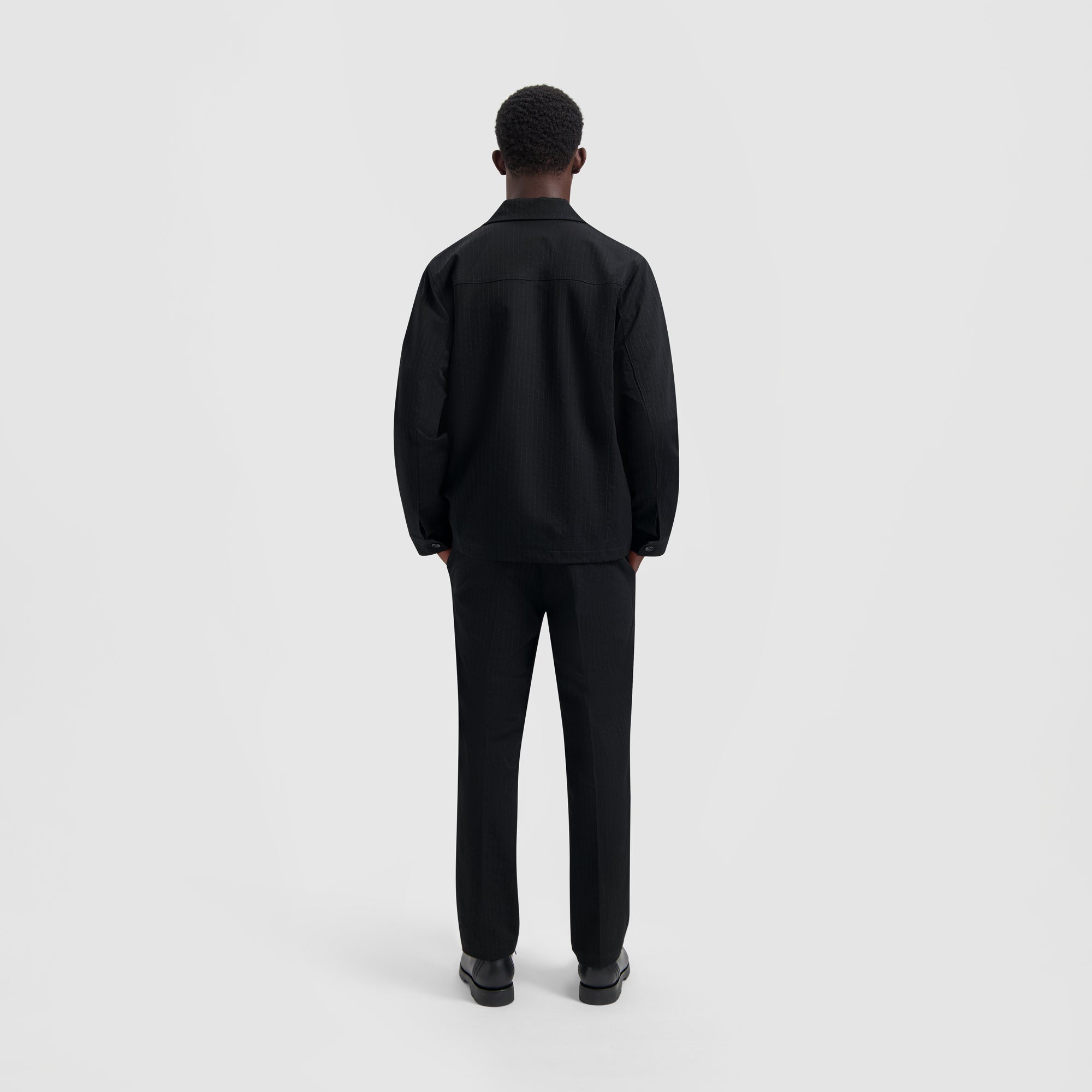 Pinstripe Workwear Jacket - Black/White