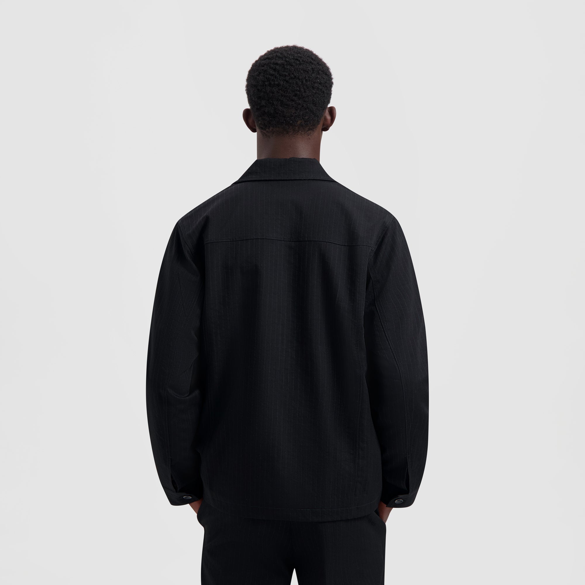 Pinstripe Workwear Jacket - Black/White