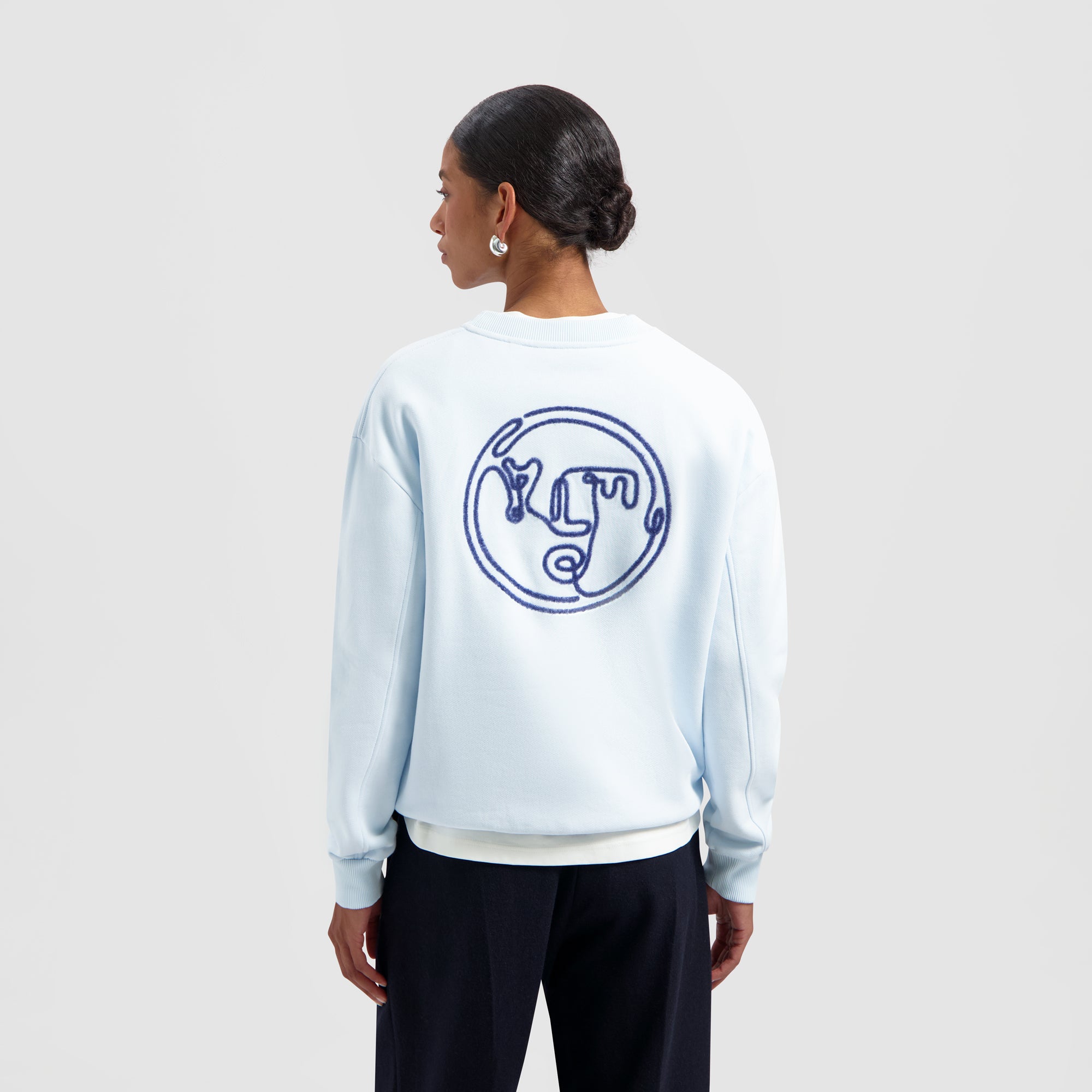 Nostalgia Face Crewneck - Light Blue