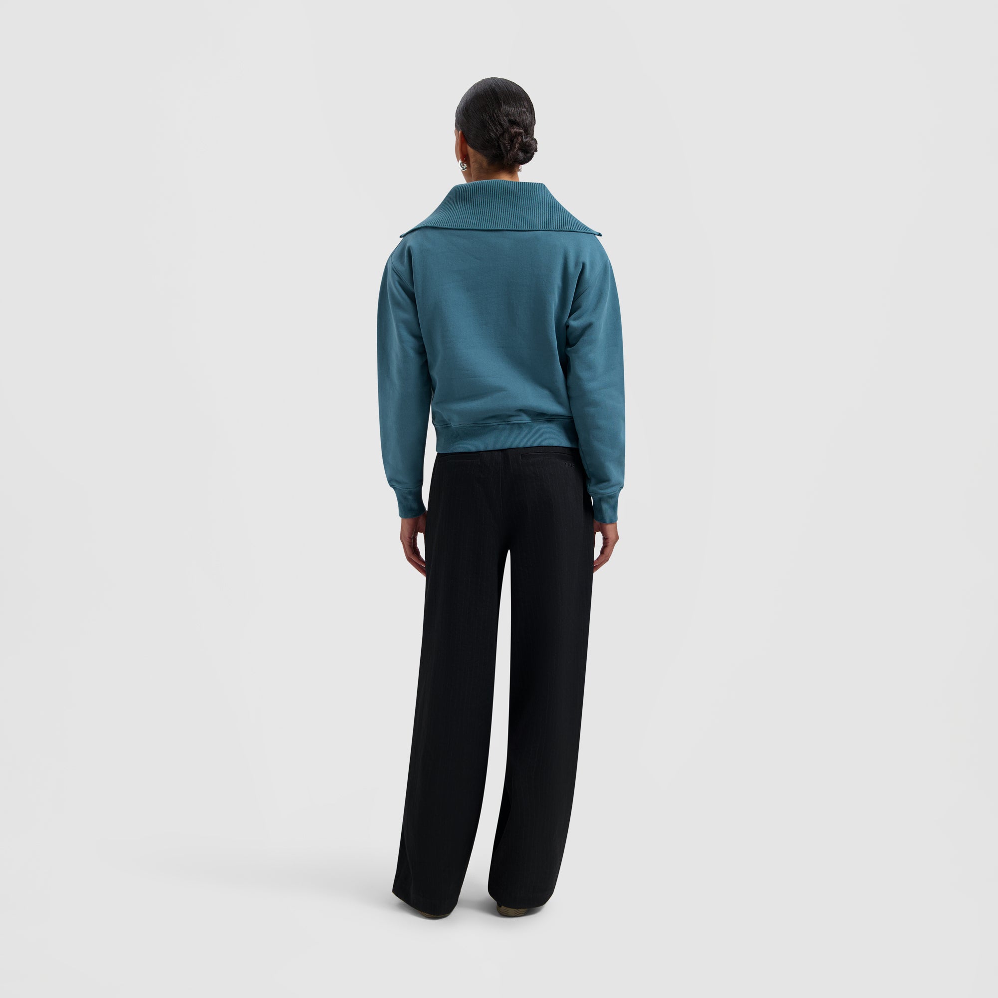 Signature Half Zip Mockneck - Dark Teal Blue