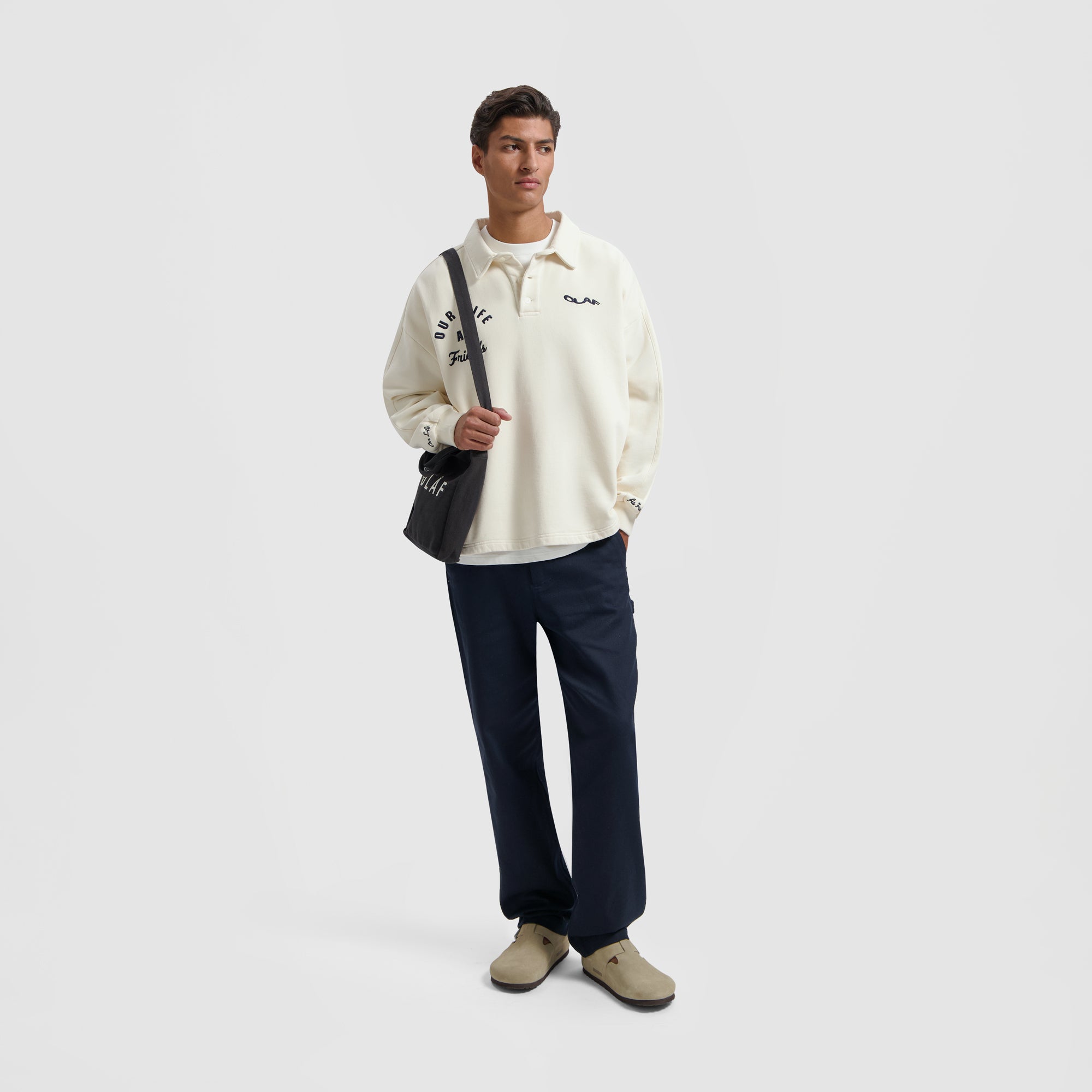 Varsity Polo Sweatshirt - Off White