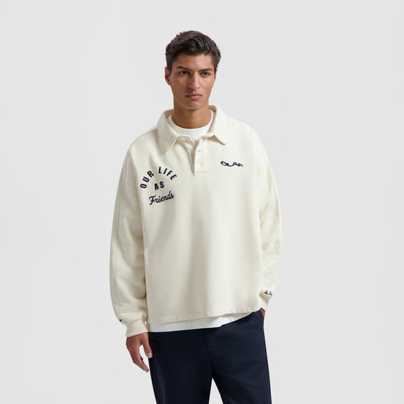 Varsity Polo Sweatshirt - Off White