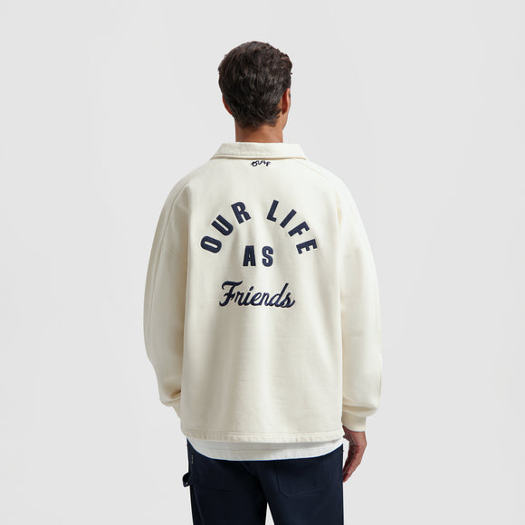 Varsity Polo Sweatshirt - Off White